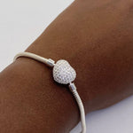 PULSEIRA PANDORA DE CORAÇAO CRAVEJADO
