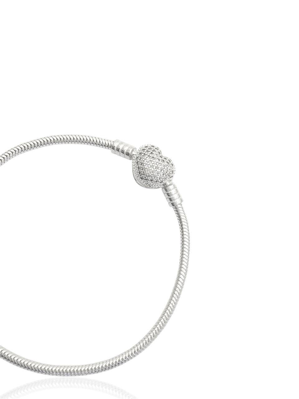 PULSEIRA PANDORA DE CORAÇAO CRAVEJADO