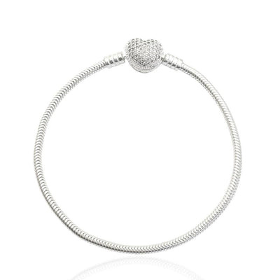 PULSEIRA PANDORA DE CORAÇAO CRAVEJADO