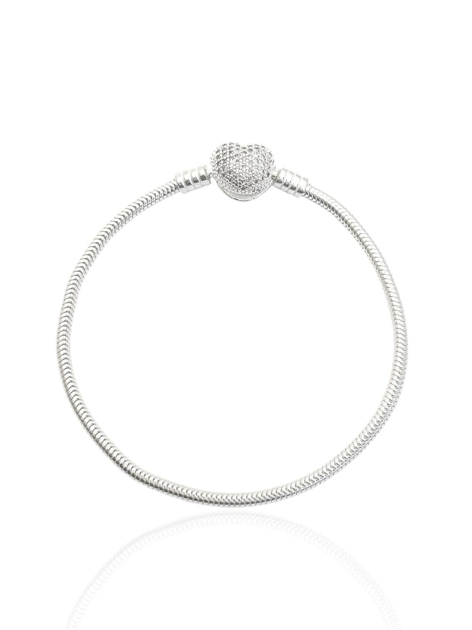 PULSEIRA PANDORA DE CORAÇAO CRAVEJADO