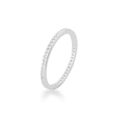 Anel de Prata Aparador Cravejado 1,5mm