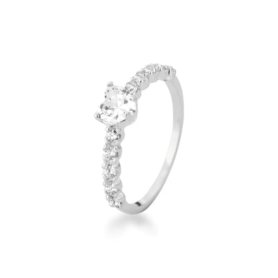 ANEL CORAÇÃO CRAVEJADO CRISTAL