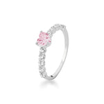 ANEL CORAÇÃO CRAVEJADO PINK