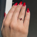 ANEL SOLITÁRIO PONTO DE LUZ VERMELHO
