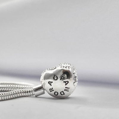 PULSEIRA PANDORA DE CORAÇAO CRAVEJADO