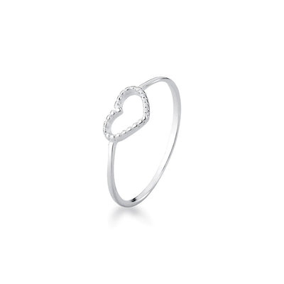 Anel Coracao Vazado Liso Minimalista