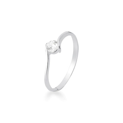 ANEL ONDULADO SOLITÁRIO CRISTAL